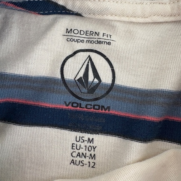 THREE Boys Volcolm Modern Fit Striped Shirts - Size M (10) - Picture 6 of 7